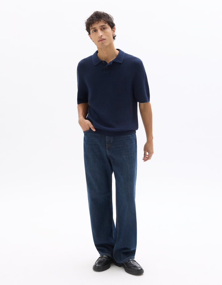 Men - Knitted - Polo Shirt - Short sleeves
