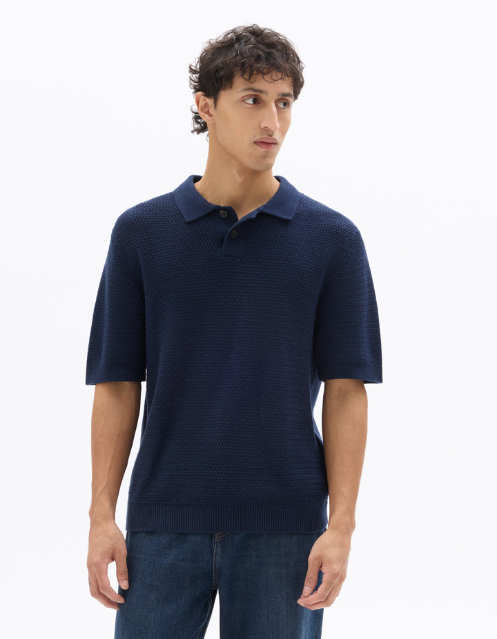 Men - Knitted - Polo Shirt - Short sleeves