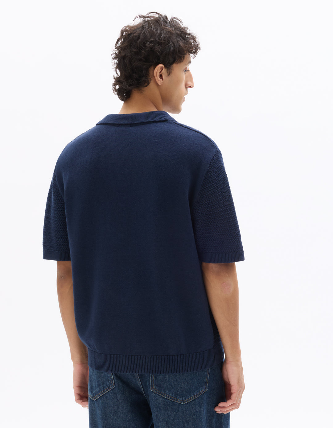Men - Knitted - Polo Shirt - Short sleeves