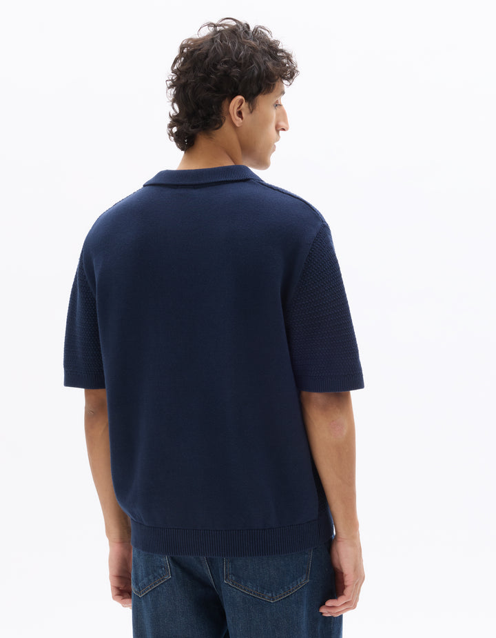Men - Knitted - Polo Shirt - Short sleeves