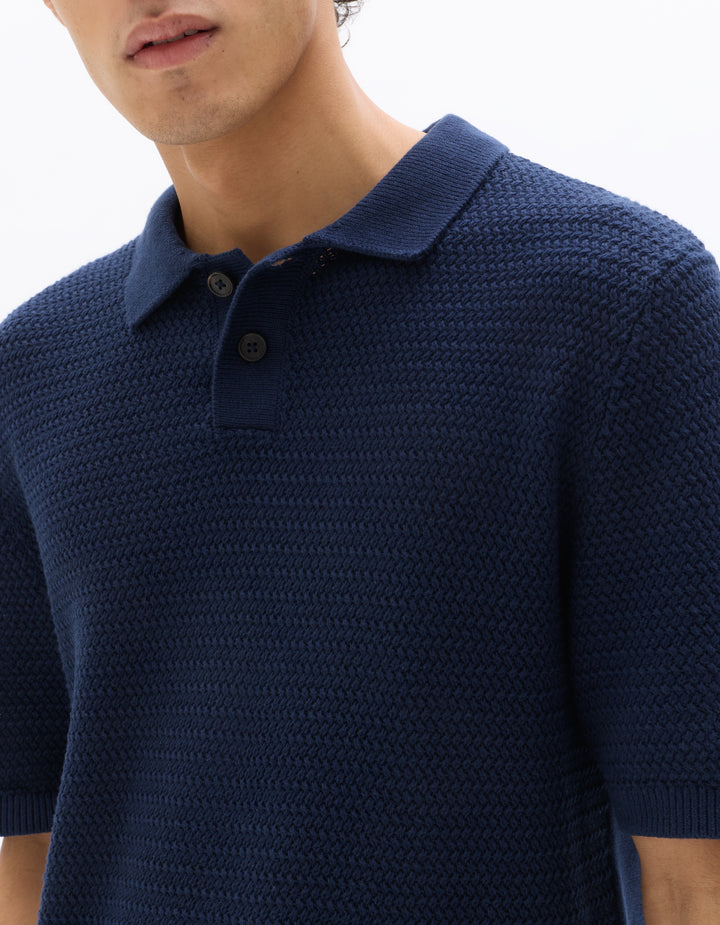 Men - Knitted - Polo Shirt - Short sleeves