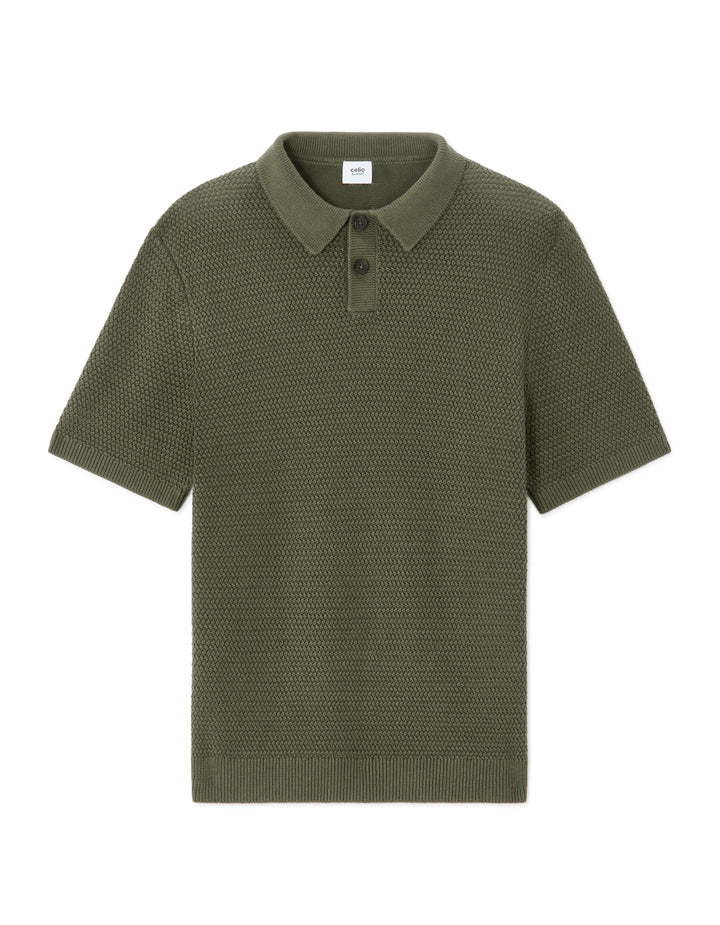 Men - Knitted - Polo Shirt - Short sleeves