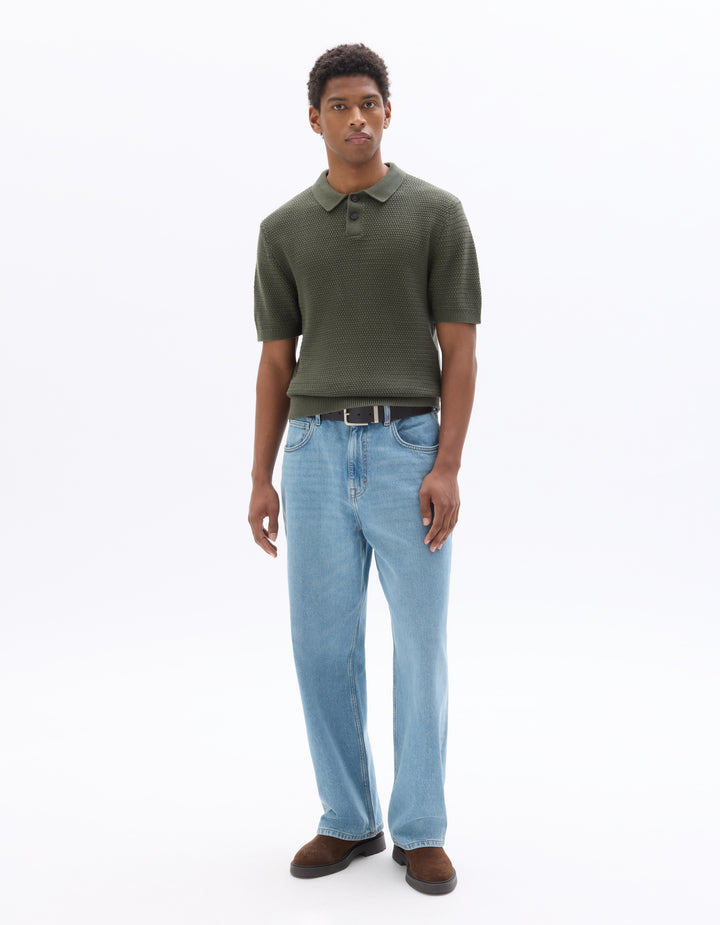 Men - Knitted - Polo Shirt - Short sleeves