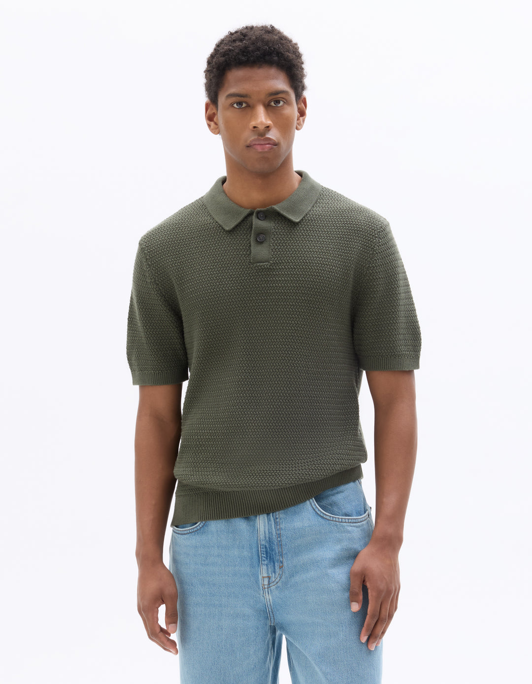 Men - Knitted - Polo Shirt - Short sleeves