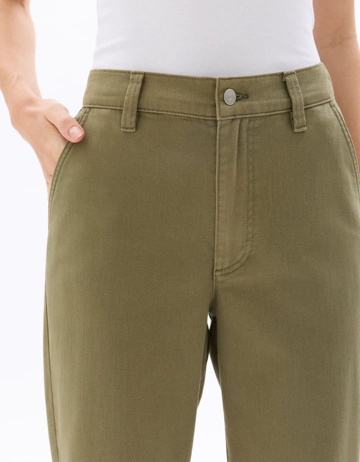 Black 100% Cotton Carrot Fit 7/8 Length Pants