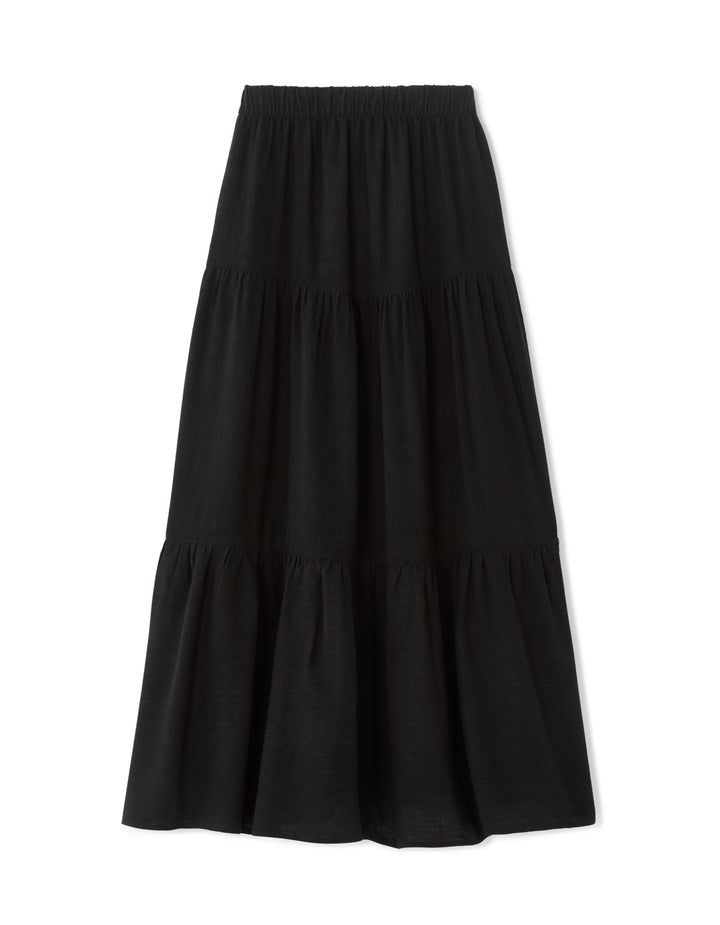 Long viscose linen skirt