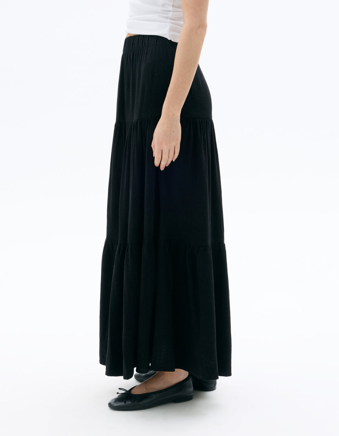 Long viscose linen skirt