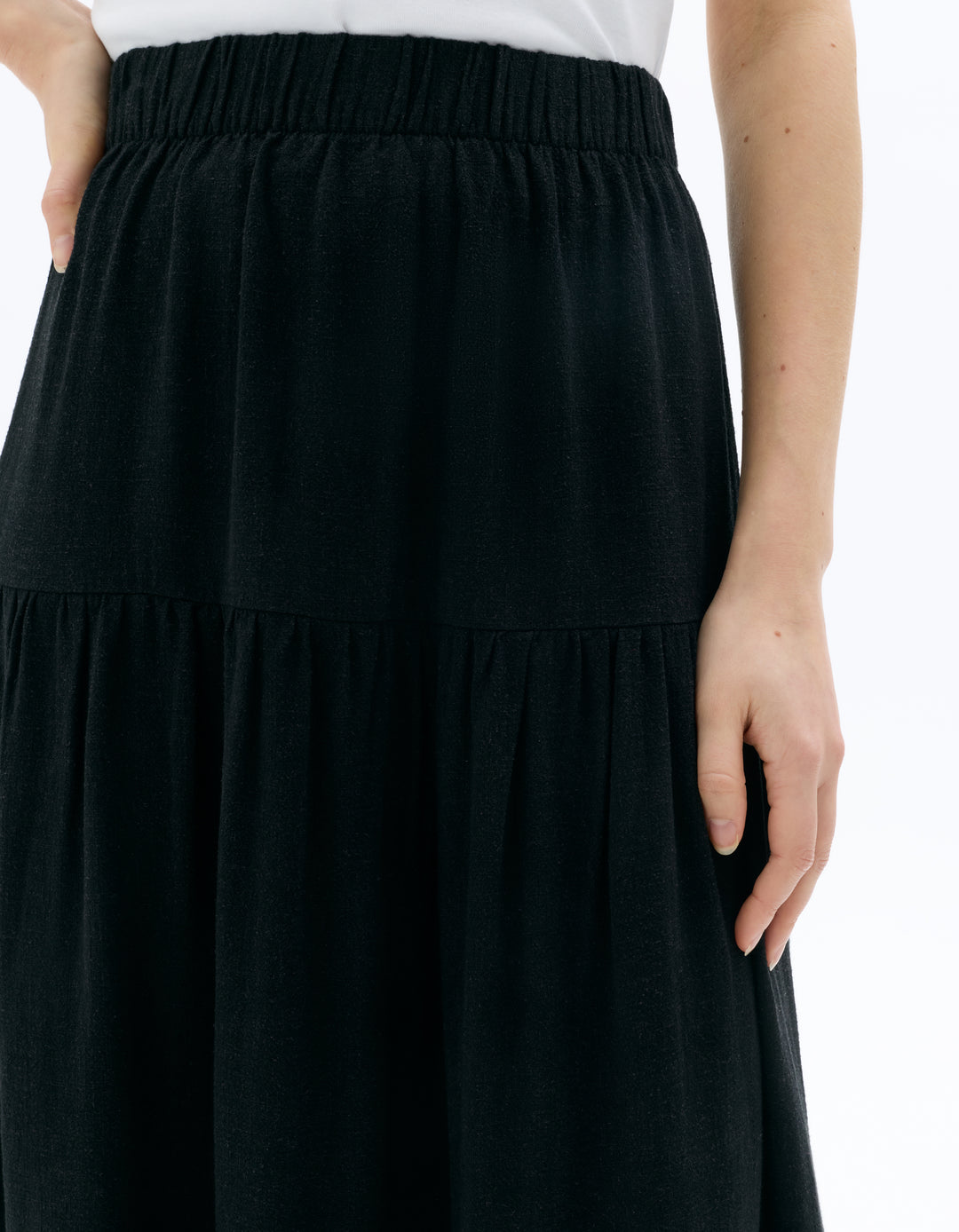Long viscose linen skirt