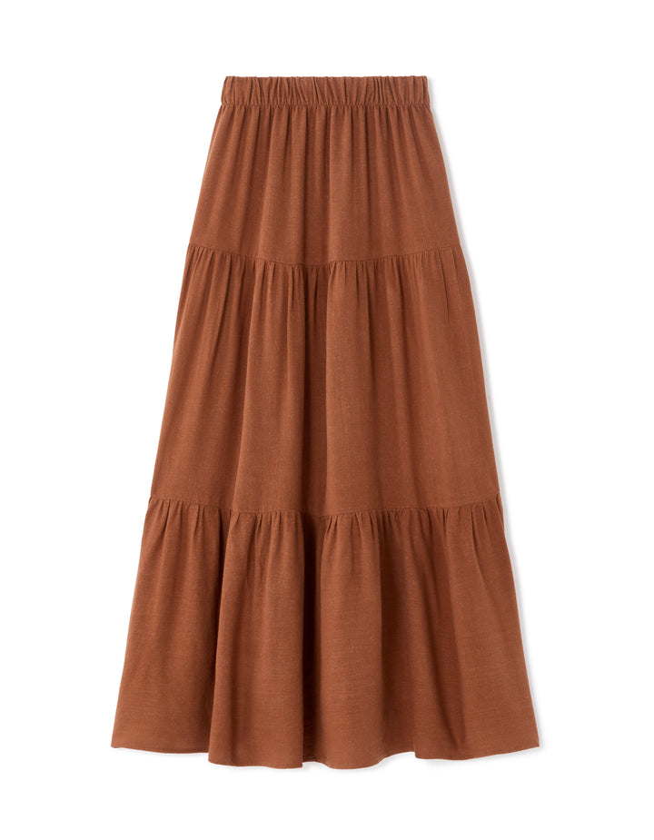 Long viscose linen skirt