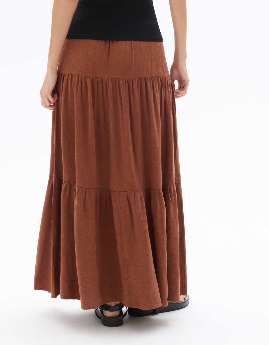 Long viscose linen skirt