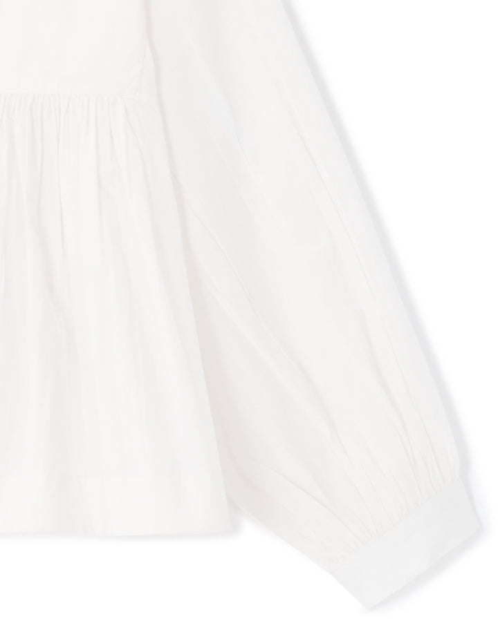Cotton Blouse with Tunisian Neckline