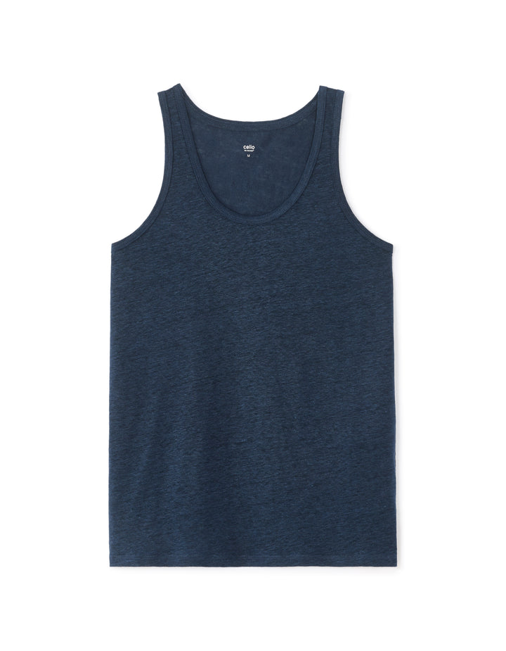 Wide Strap 100% Linen Tank Top