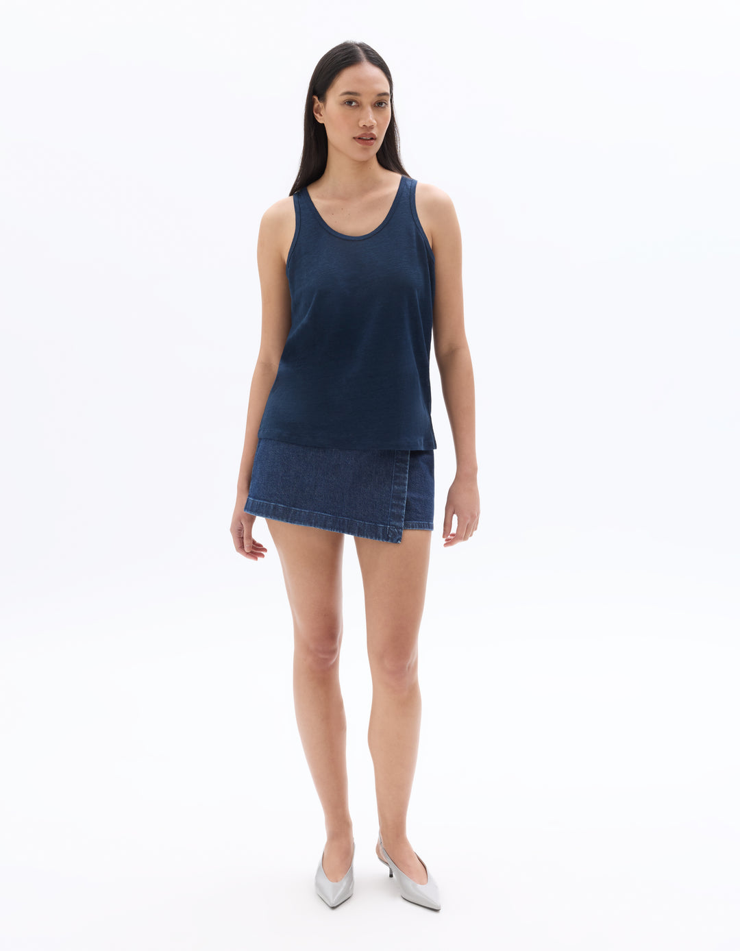 Wide Strap 100% Linen Tank Top