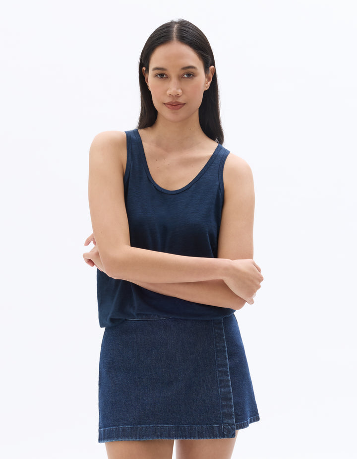Wide Strap 100% Linen Tank Top
