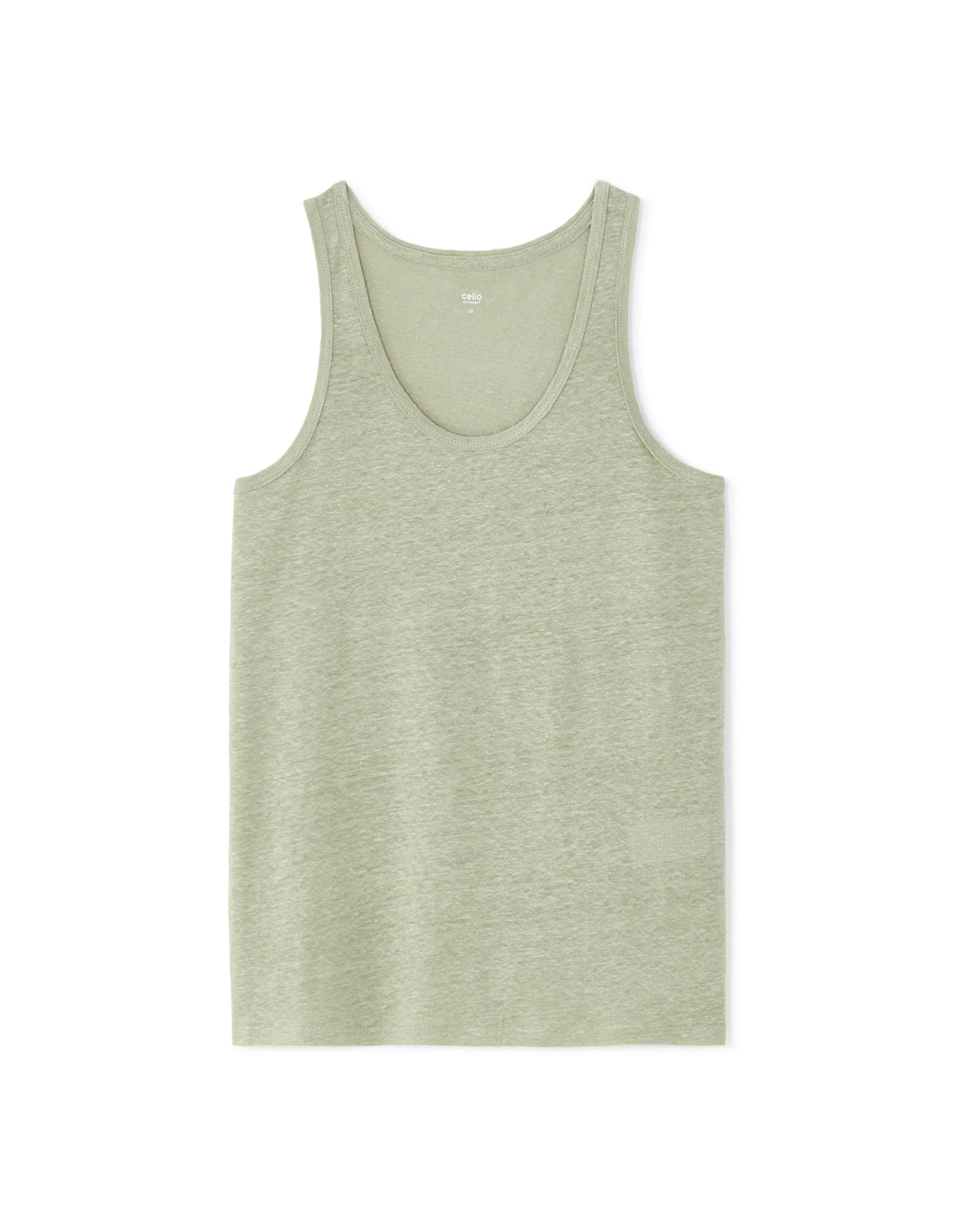 Wide Strap 100% Linen Tank Top