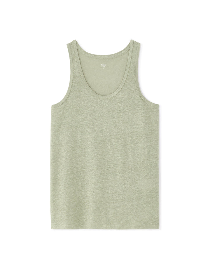 Wide Strap 100% Linen Tank Top
