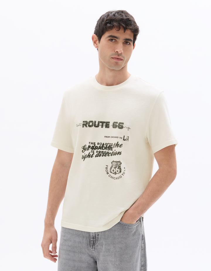 Men - Knitted - T-Shirt - Short sleeves - U round neck