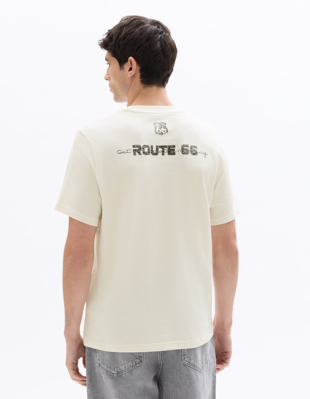 Men - Knitted - T-Shirt - Short sleeves - U round neck