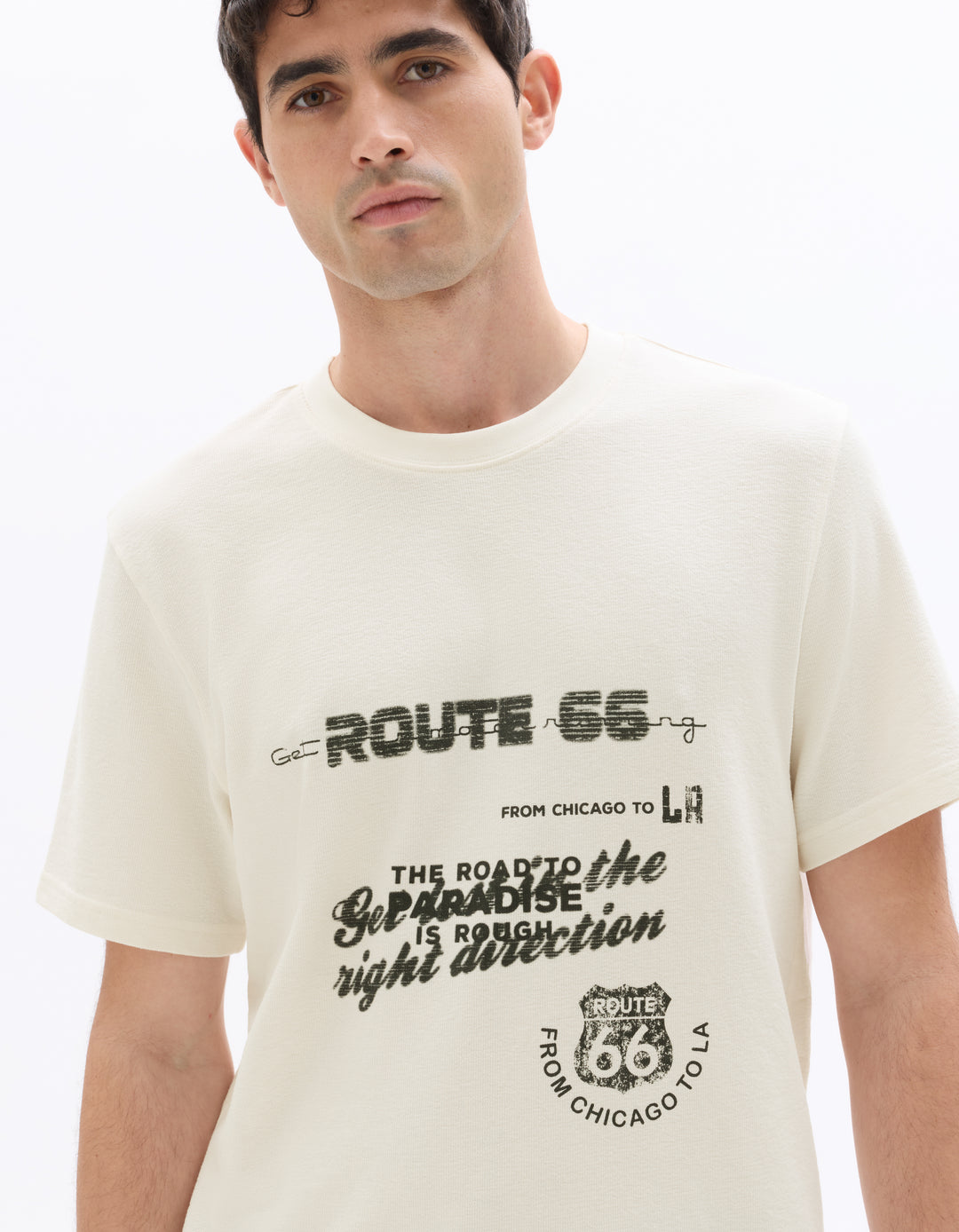 Men - Knitted - T-Shirt - Short sleeves - U round neck
