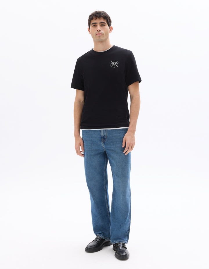 Men - Knitted - T-Shirt - Short sleeves - U round neck