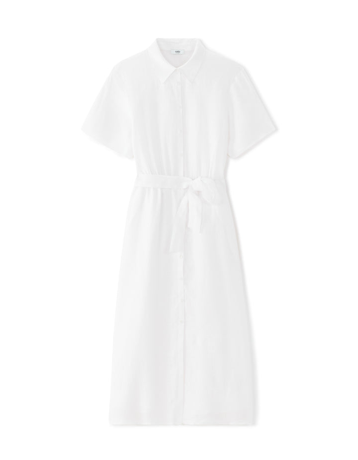 100% Linen A-Line Midi Dress