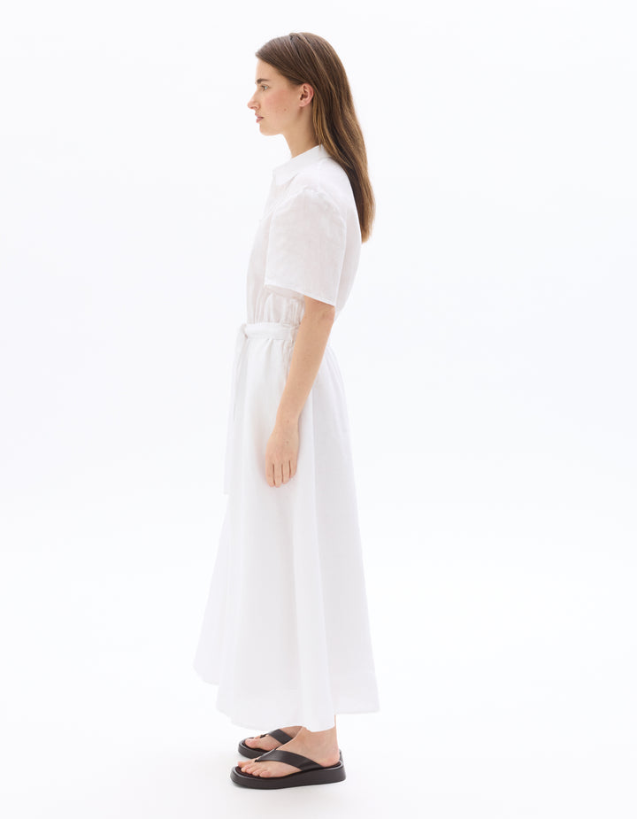 100% Linen A-Line Midi Dress