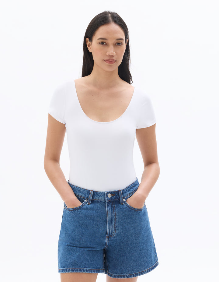 Short-sleeved stretch bodysuit