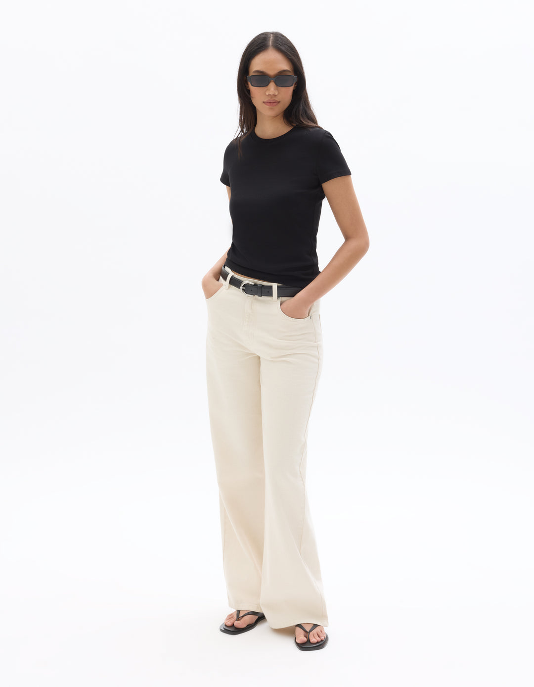 Slim Fit Ribbed Stretch Cotton T-shirt