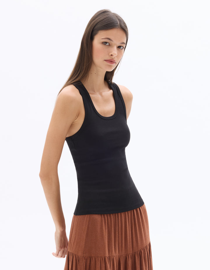 Ribbed Wide Strap Tank Top