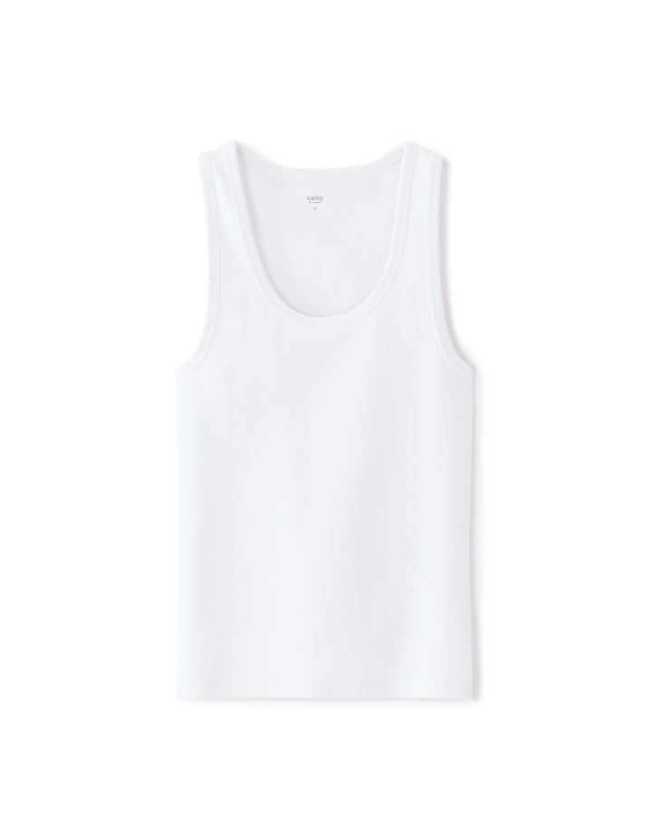 Ribbed Wide Strap Tank Top