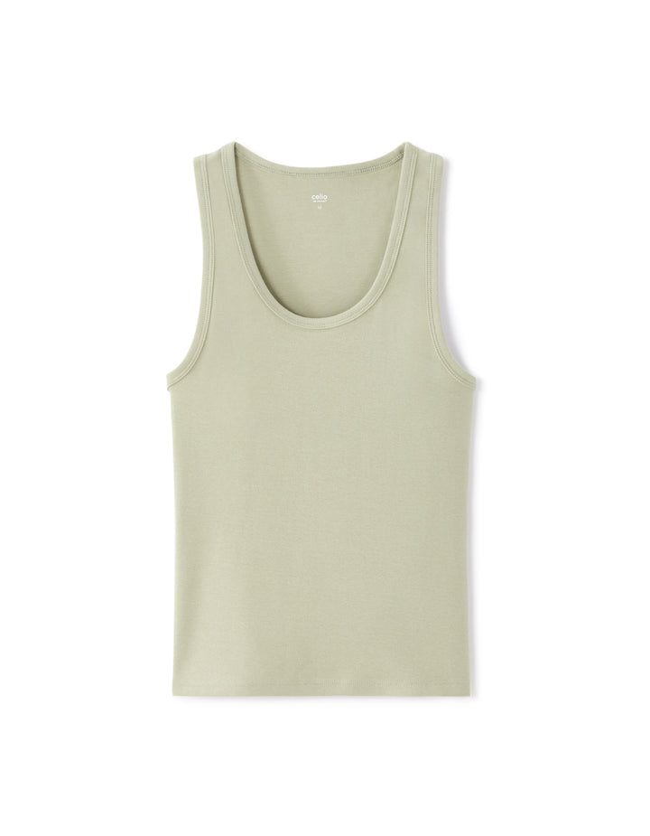 Ribbed Wide Strap Tank Top