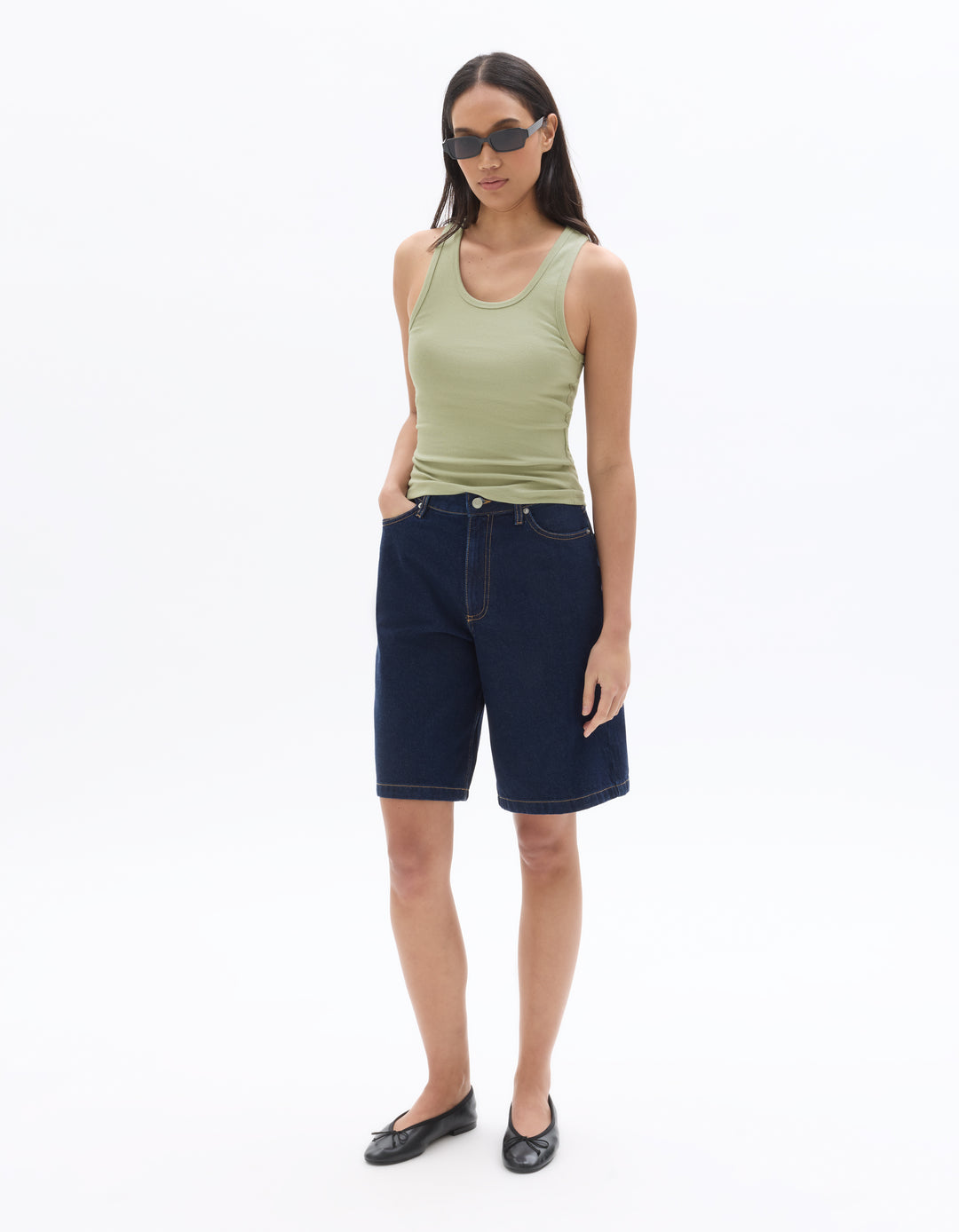 Ribbed Wide Strap Tank Top