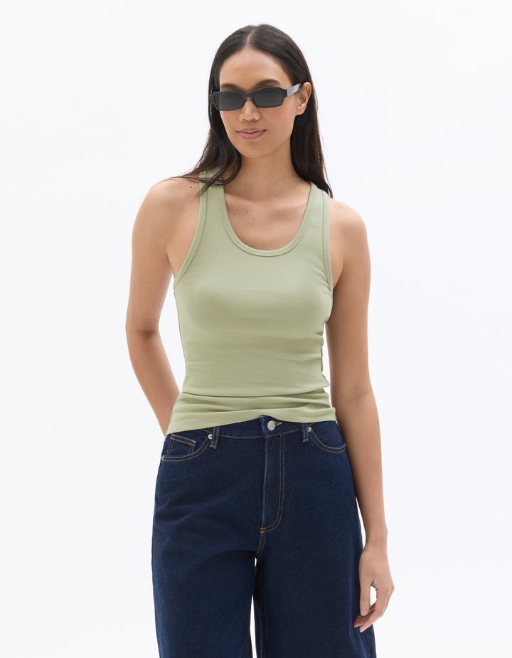 Ribbed Wide Strap Tank Top