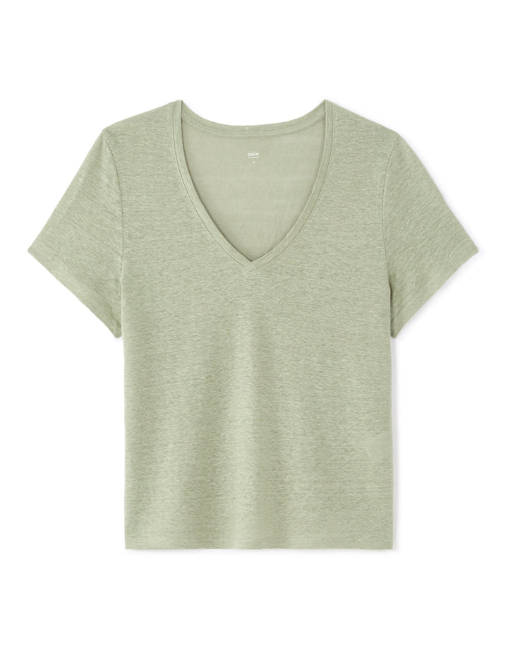 V-neck T-shirt 100% Linen