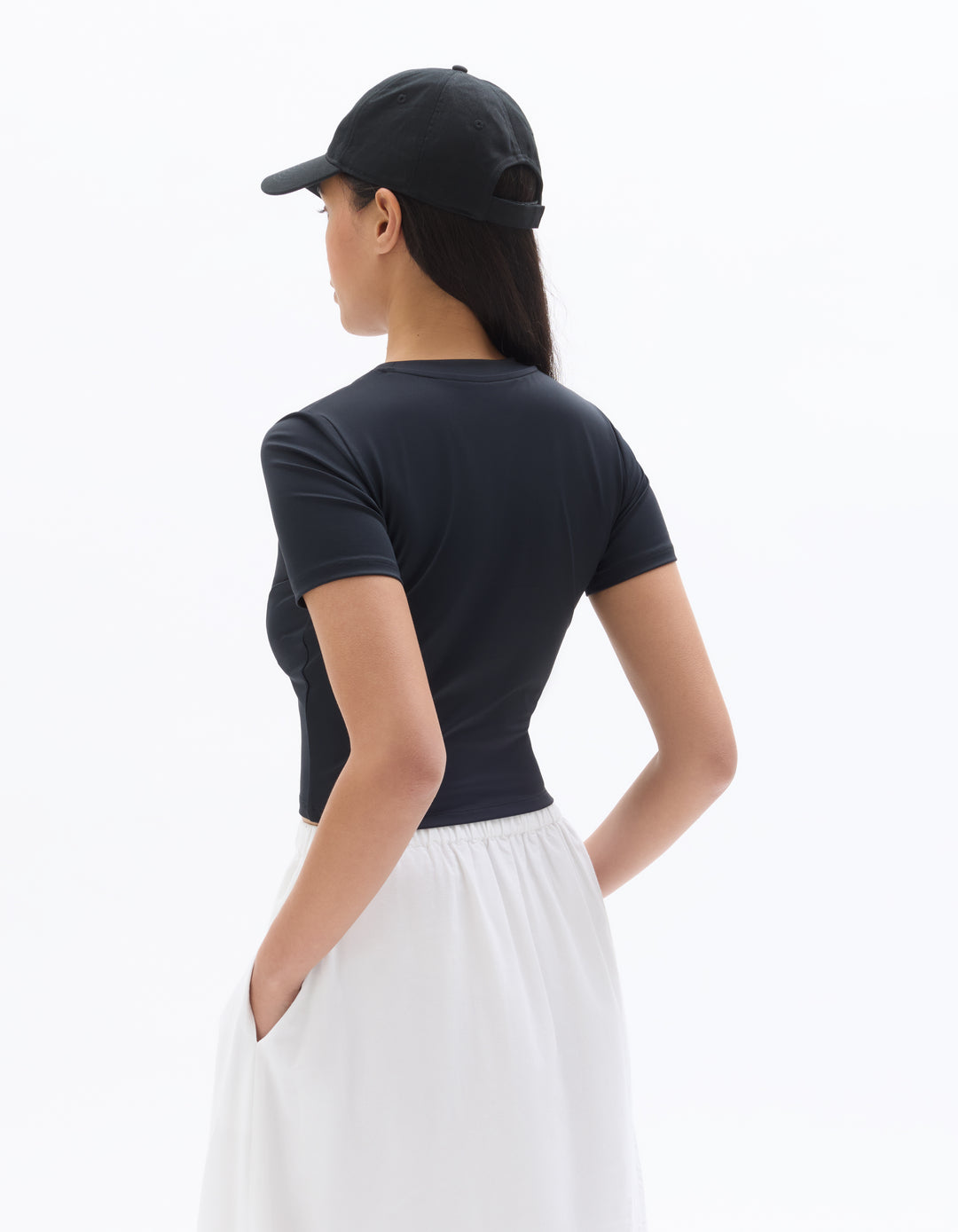Slim-Fit Crew Neck Crop T-Shirt
