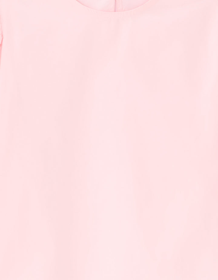 Puff-sleeve 100% cotton poplin blouse