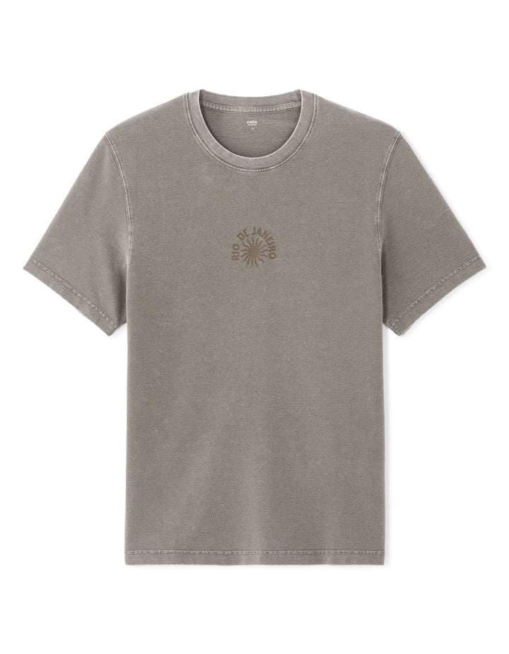 Boxy crew neck t-shirt Rio de Janeiro print