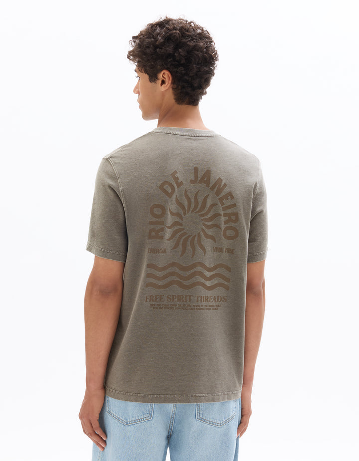 Boxy crew neck t-shirt Rio de Janeiro print