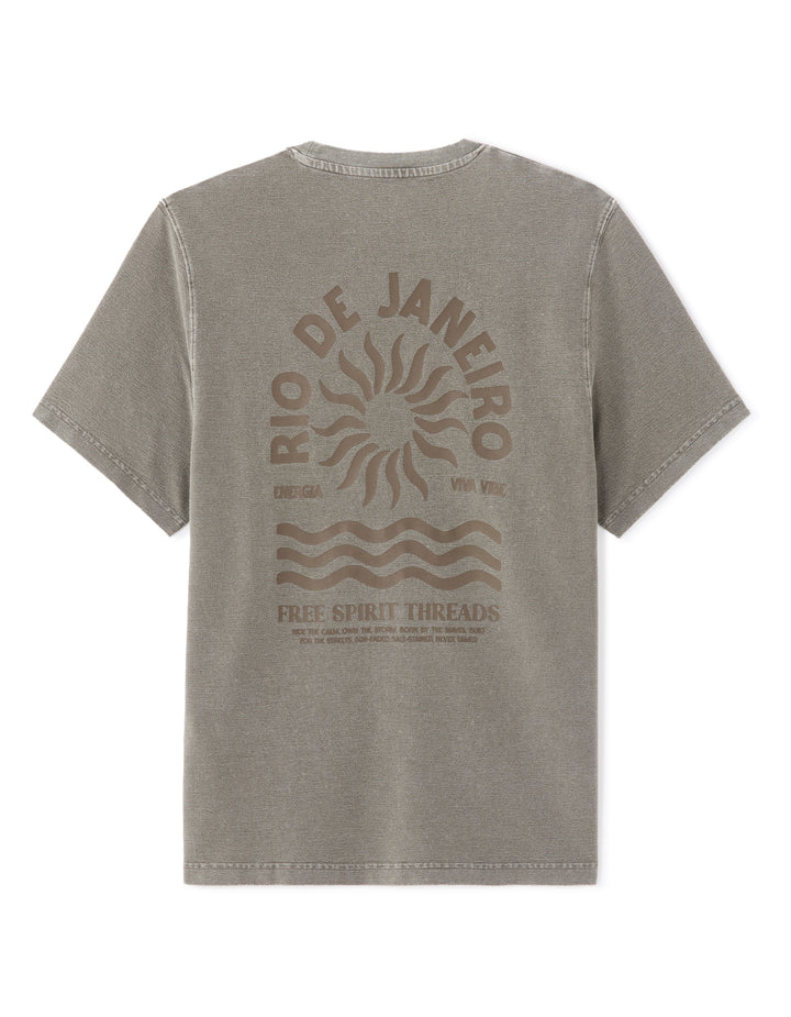 Boxy crew neck t-shirt Rio de Janeiro print