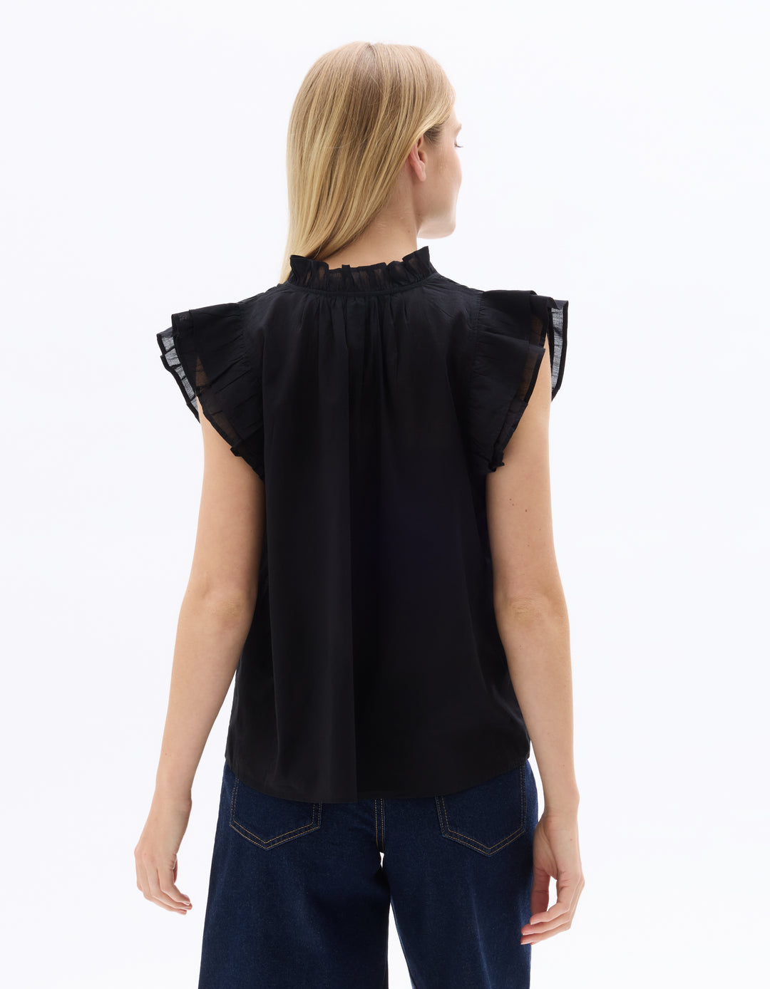 Ruffled 100% Cotton Blouse