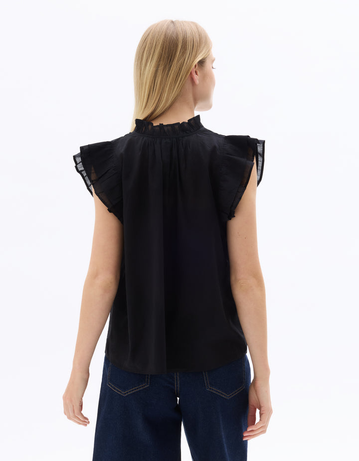 Ruffled 100% Cotton Blouse