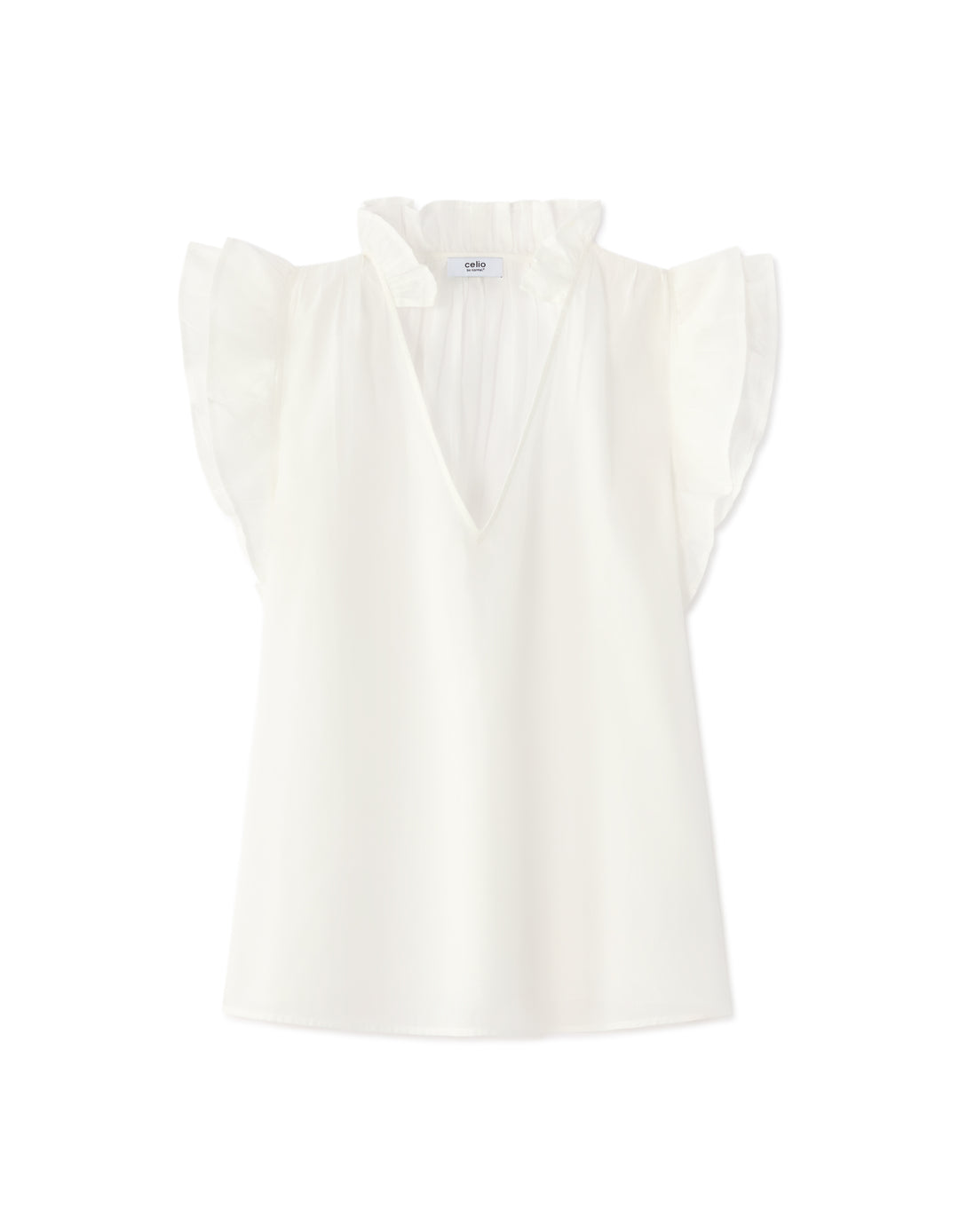 Ruffled 100% Cotton Blouse