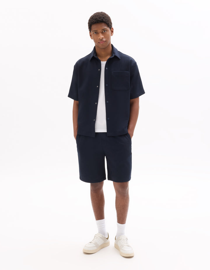 Men - Knitted - Overshirt - Short sleeves