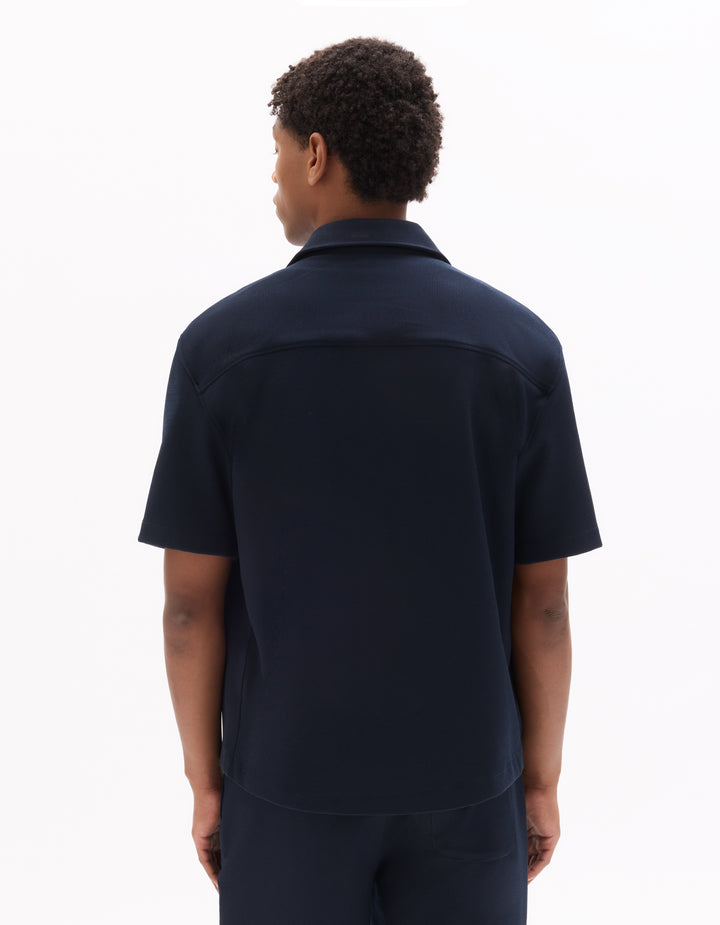 Men - Knitted - Overshirt - Short sleeves