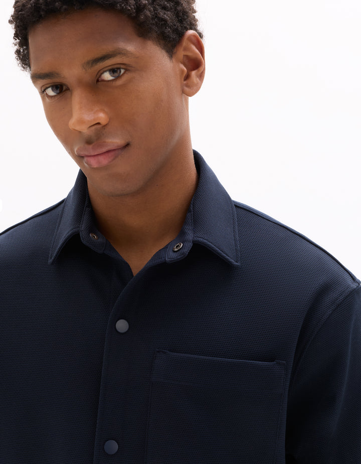 Men - Knitted - Overshirt - Short sleeves