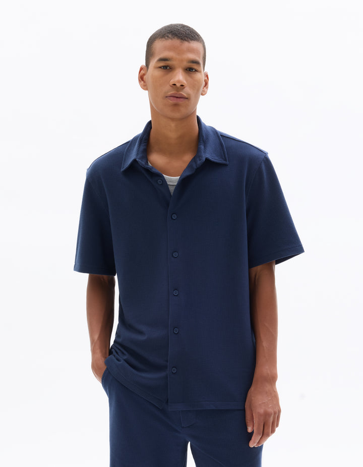 Men - Knitted - Shirt - Short sleeves
