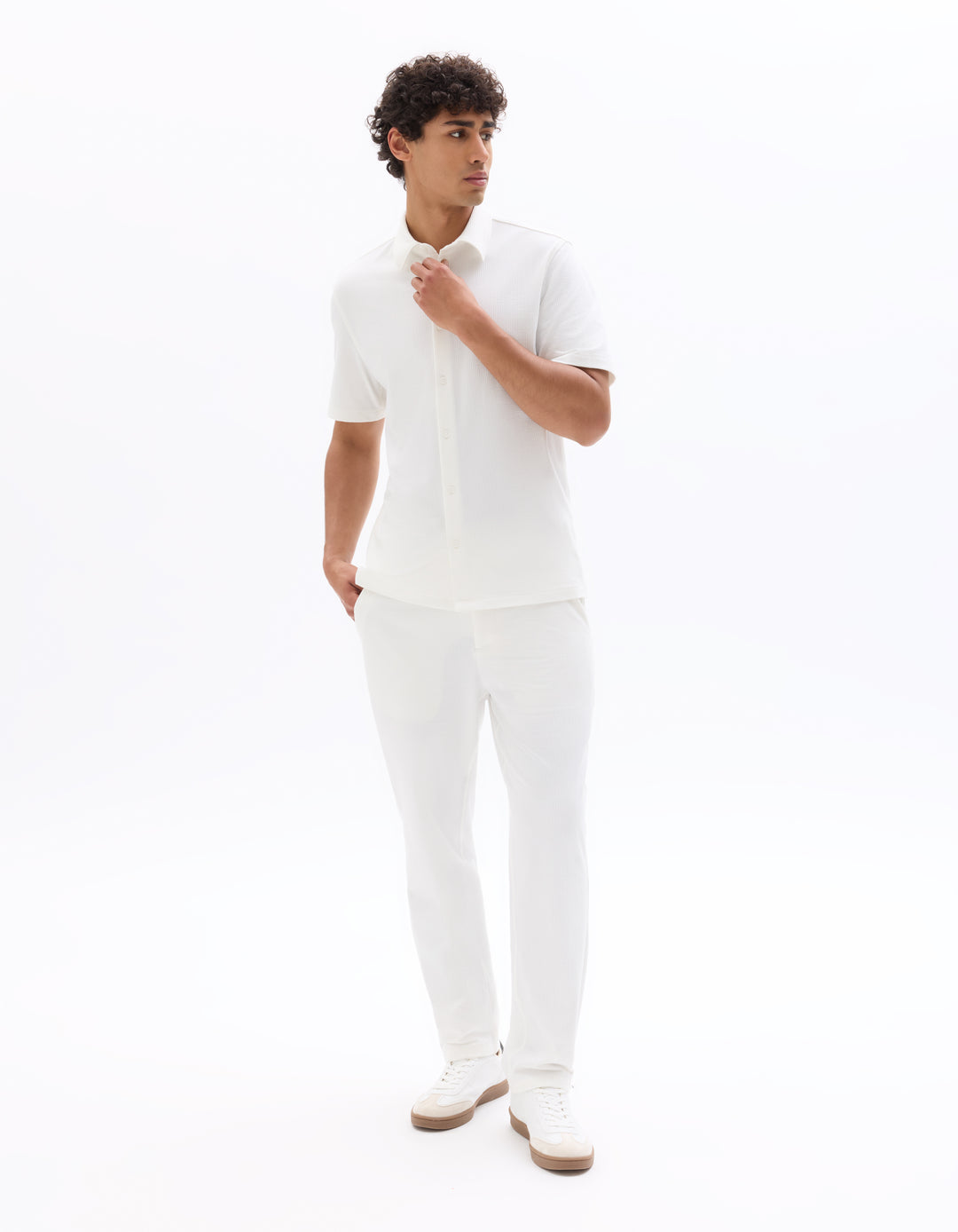 Men - Knitted - Shirt - Short sleeves