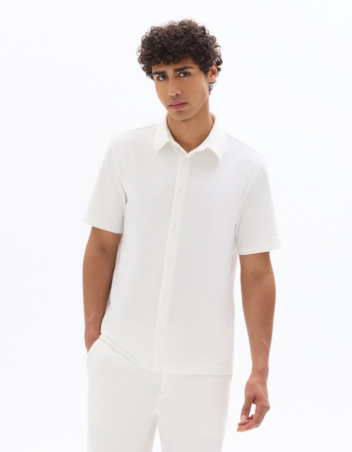 Men - Knitted - Shirt - Short sleeves