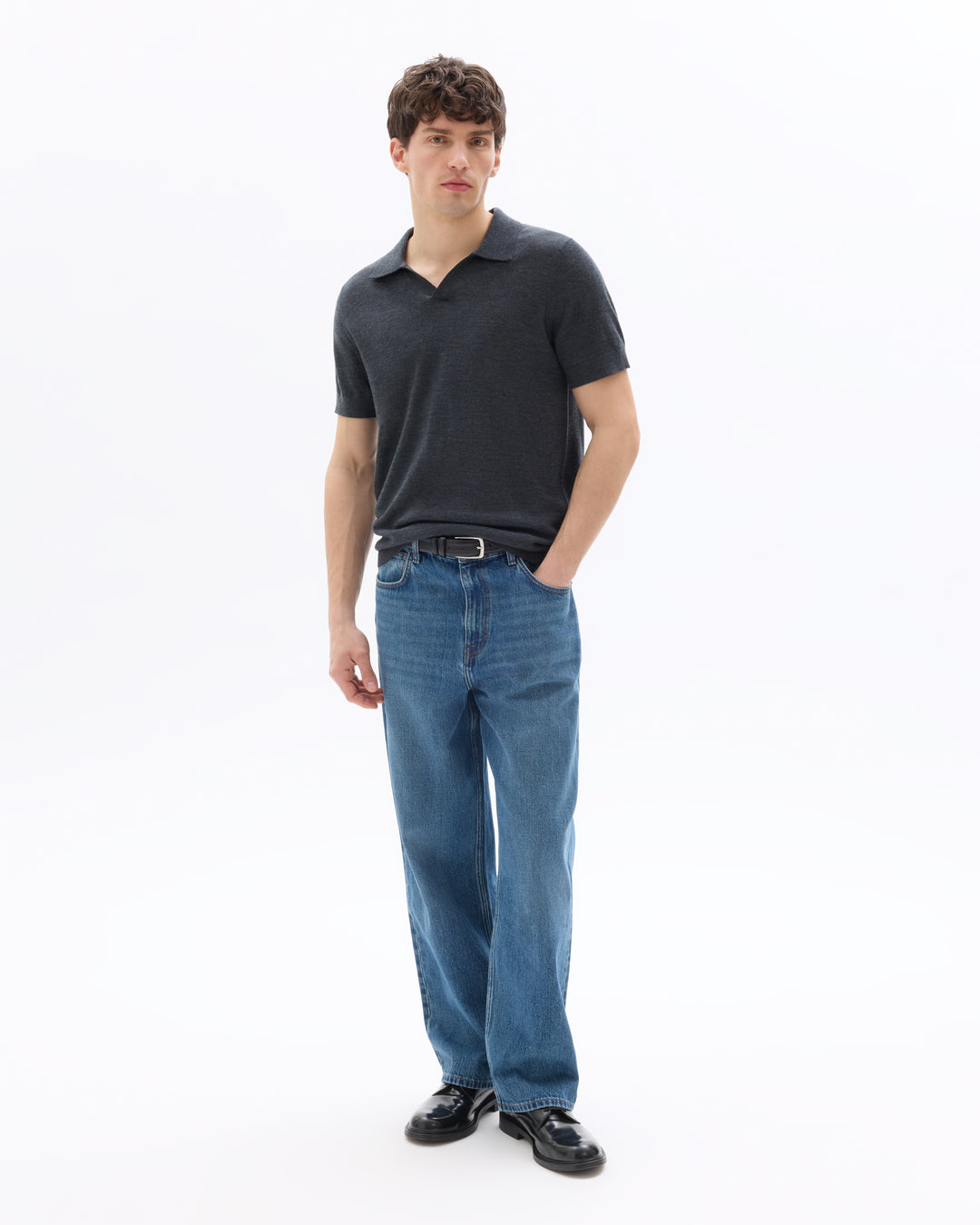 Men - Knitted - Polo Shirt - Short sleeves