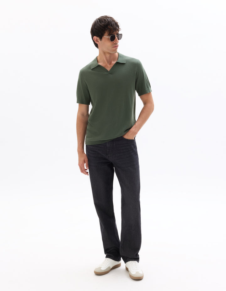 Men - Knitted - Polo Shirt - Short sleeves